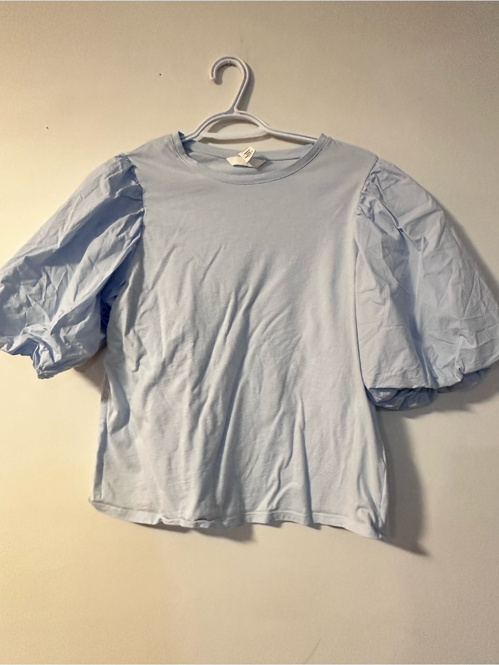 H&M Light Blue Puff Sleeve Tee